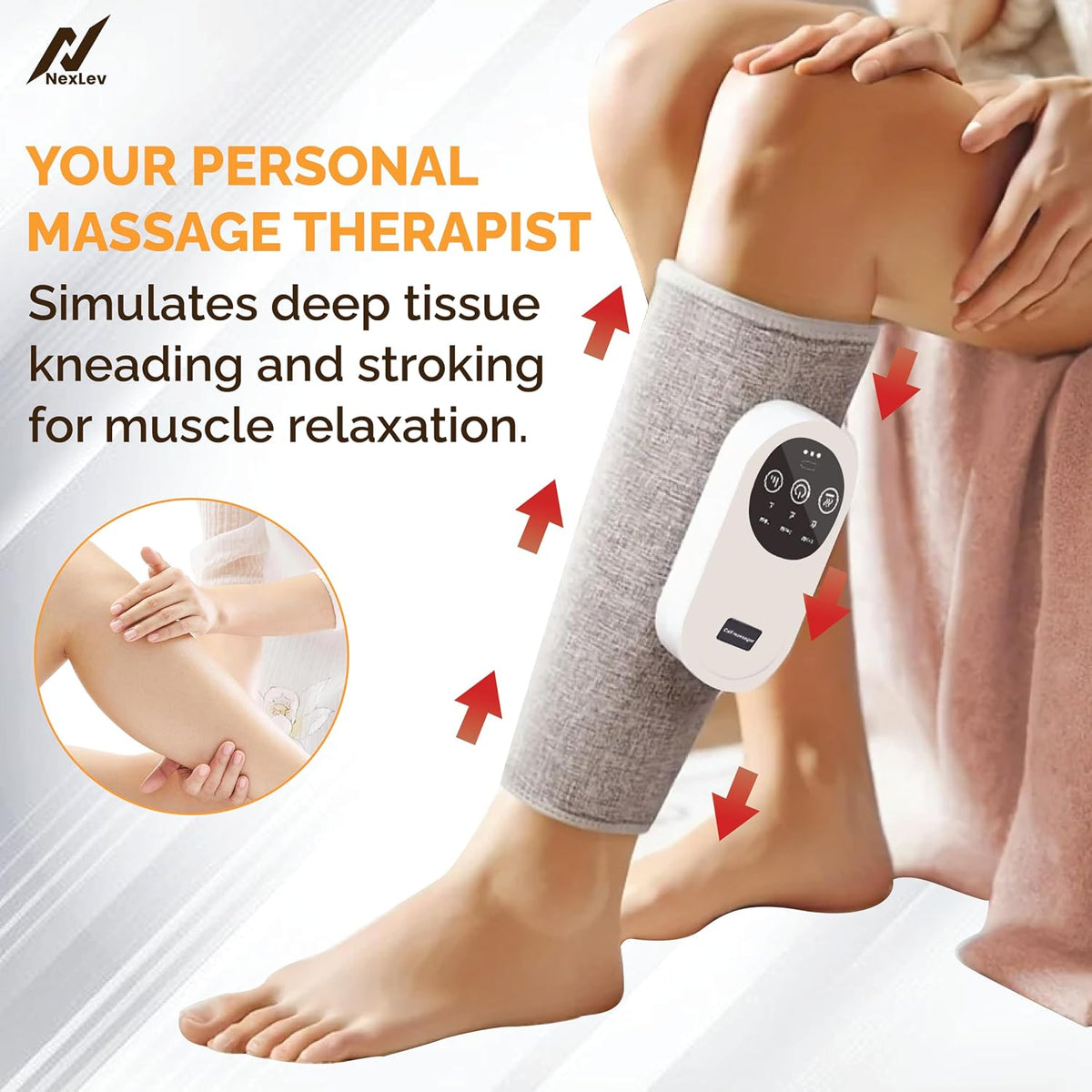Calf Massager Daily Use Leg Massager for Sore Muscle Hand Like Massage with Air Compression Improve Blood Circulation & Relieve Pain (Calf Massager)